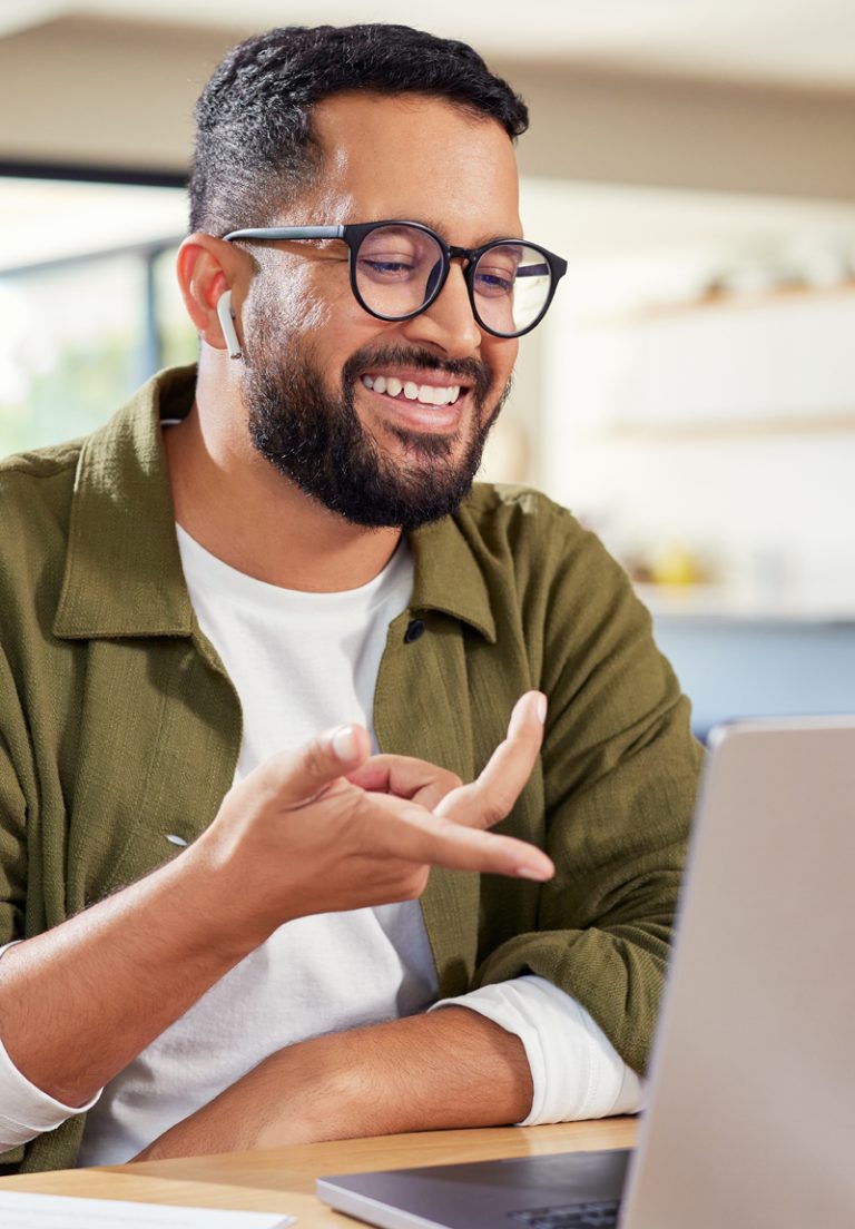 A man participating in an MCode Impact Session via Zoom