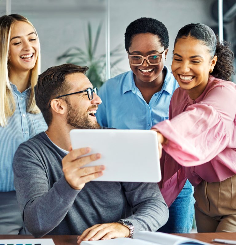 A diverse and thriving team performing at their best and collaborating effectively