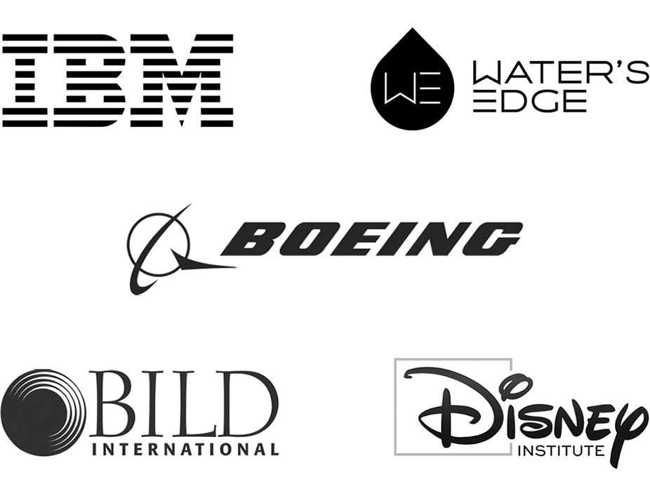 Customer Logos IBM, Water's Edge, Boeing, BILD International, Disney Institute