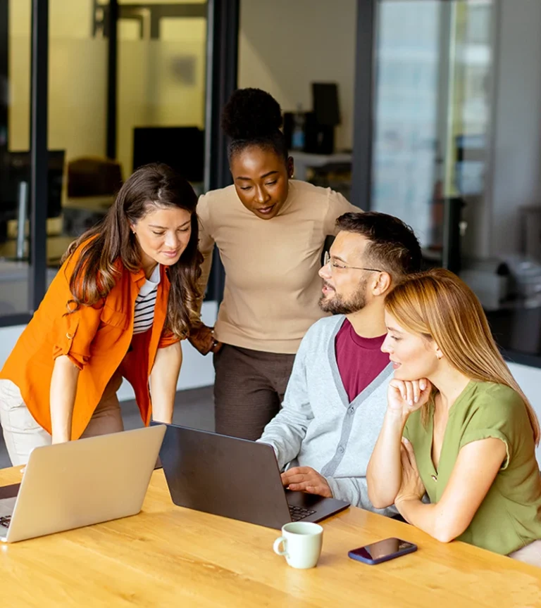 Employees engaged at work