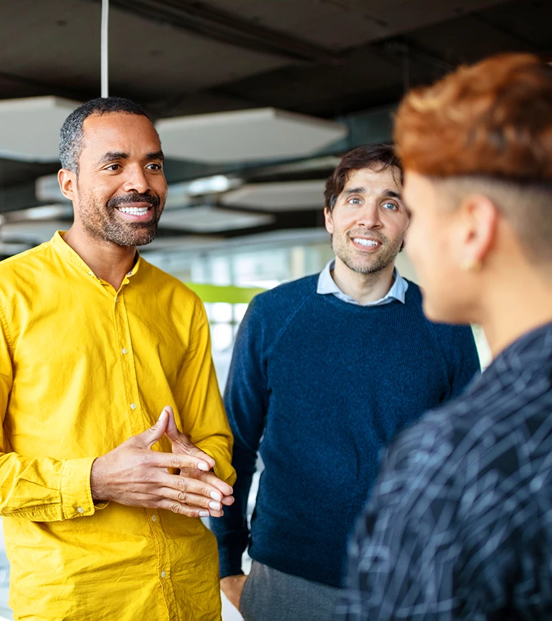 A manager and associates in the hiring process