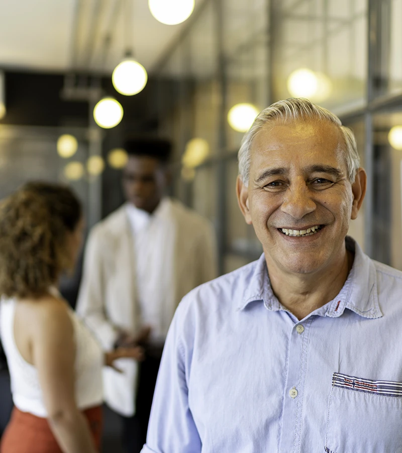 A manager with his staff