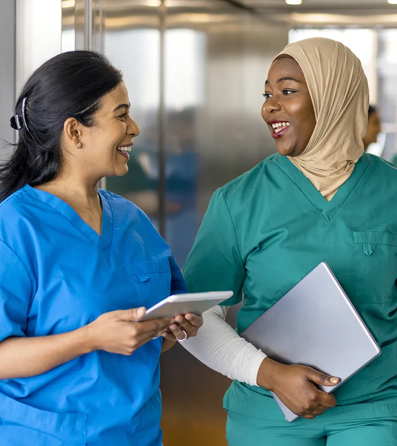 Two Nurses enjoying work together